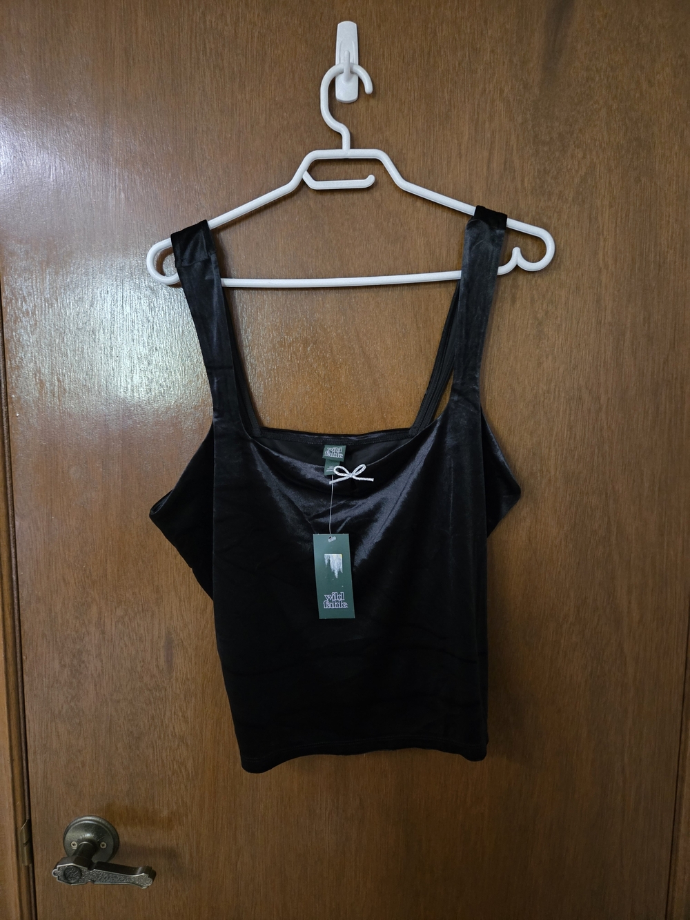 wild fable Black Velvet Square-Neck Tank